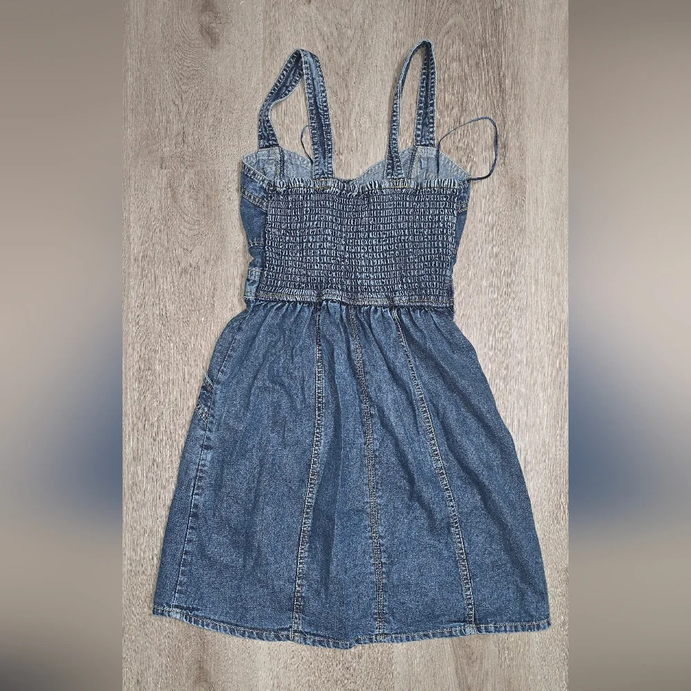 Japra  Blue Denim Button-Front Overall Dress - Picture 5 of 5